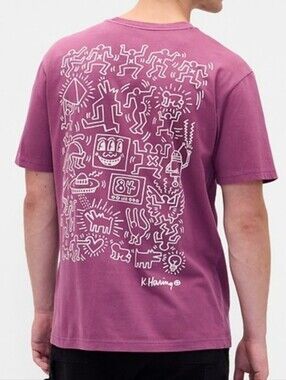 Keith Haring Graphic Tee in Mauve *NEW* size XL